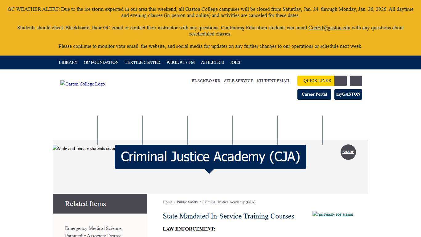 Criminal Justice Academy (CJA) - Public Safety
