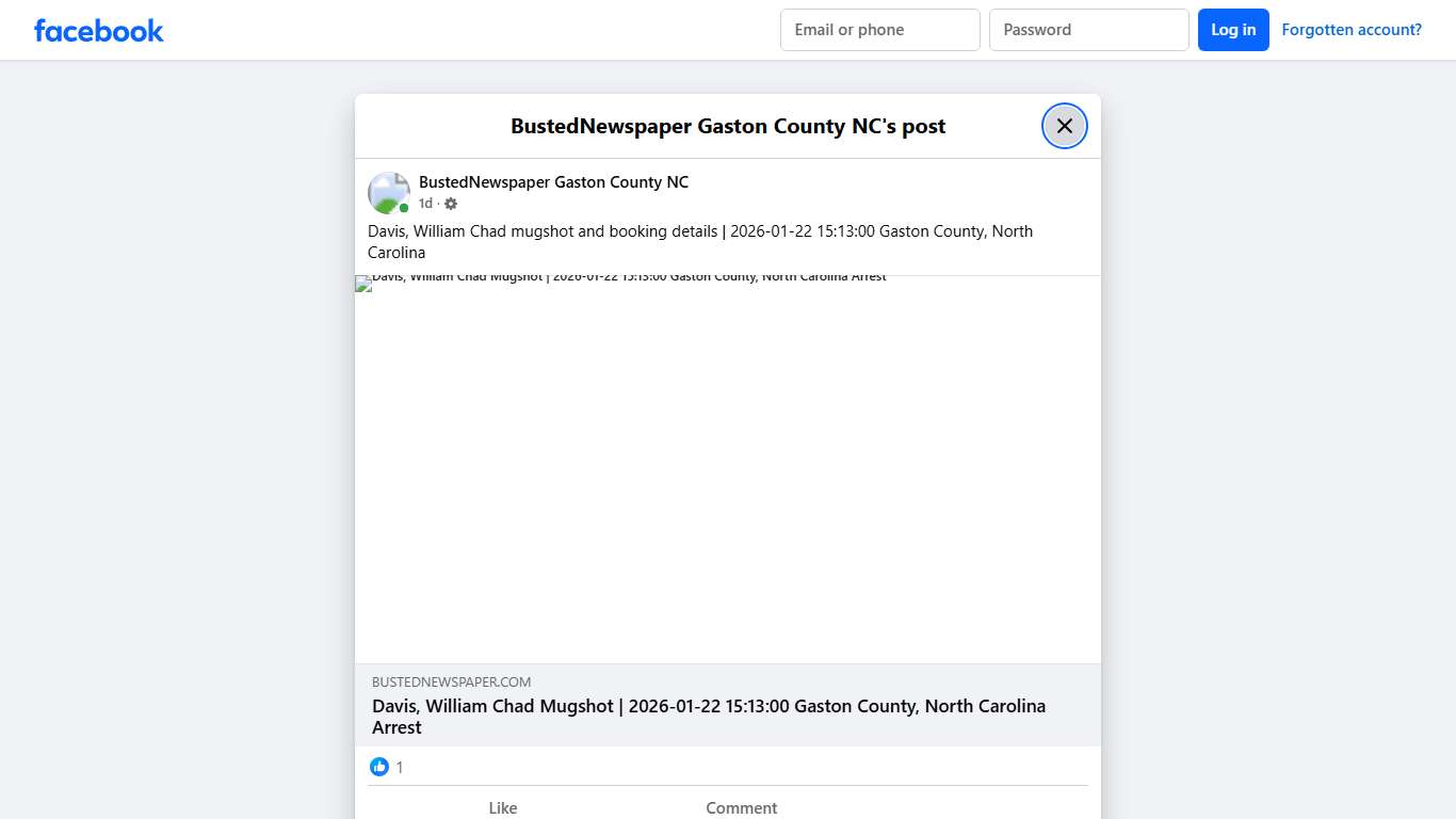 Davis, William Chad... - BustedNewspaper Gaston County NC Facebook