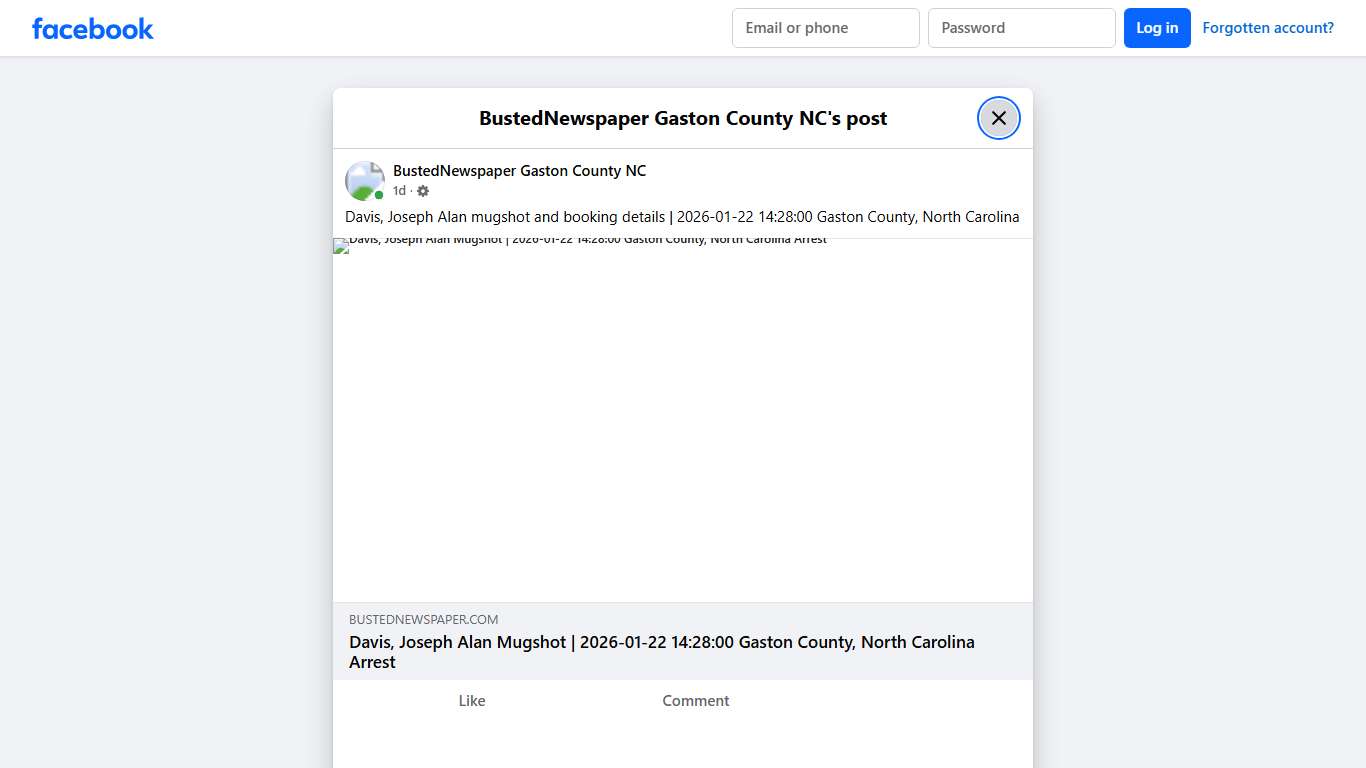Davis, Joseph Alan... - BustedNewspaper Gaston County NC Facebook
